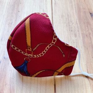 Silky fabric gold chain face mask